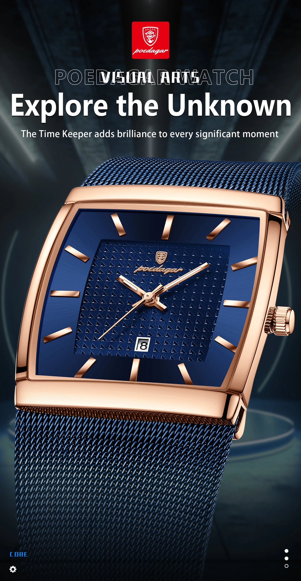 POEDAGAR Luxury Men Watch Stainless Steel Mesh Waterproof Luminous Date Man Wristwatch Fashion Casual Quartz Men's Watches Reloj