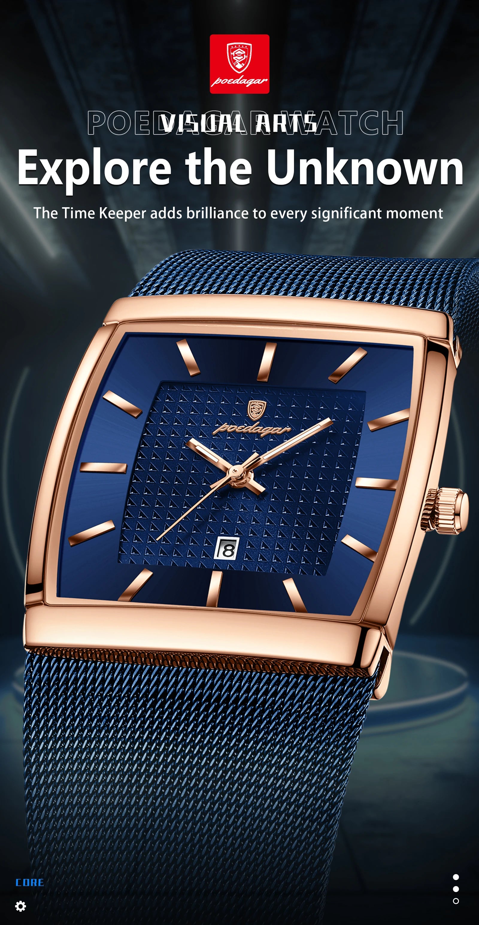 POEDAGAR Luxury Men Watch Stainless Steel Mesh Waterproof Luminous Date Man Wristwatch Fashion Casual Quartz Men's Watches Reloj