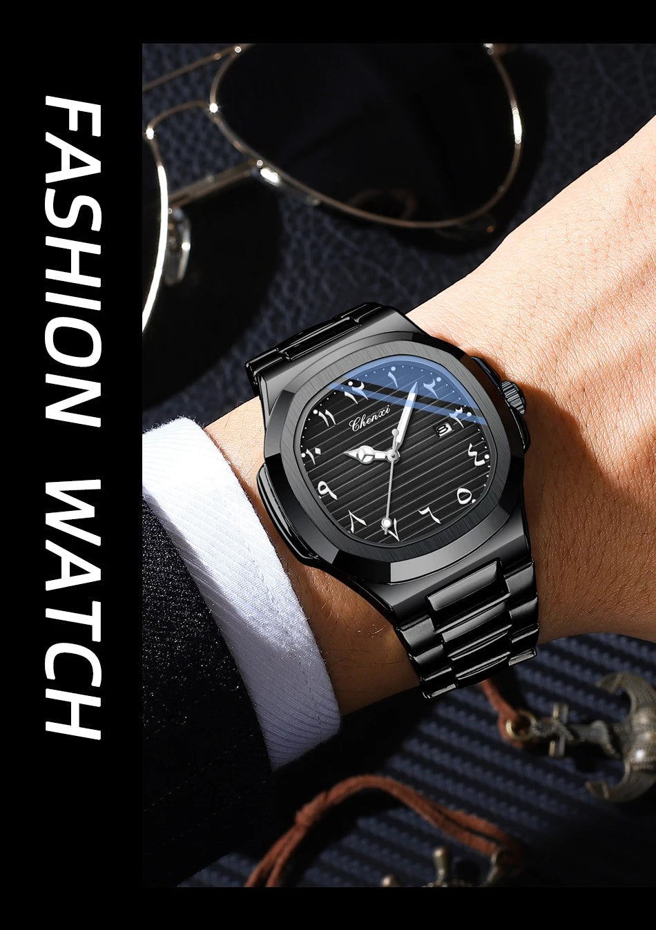 CHENXI NEW Fashion Creative Men's Quartz Watches Luminous Waterproof Date High-end Business Stainless Steel Strap Men's Watch