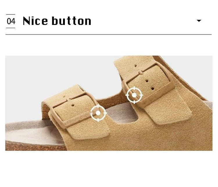 Fashion Men Clogs Shoes Outdoor Classic Cork Slide With Arch Support Beach Sandals Cork Suede Mules Slippers For Women