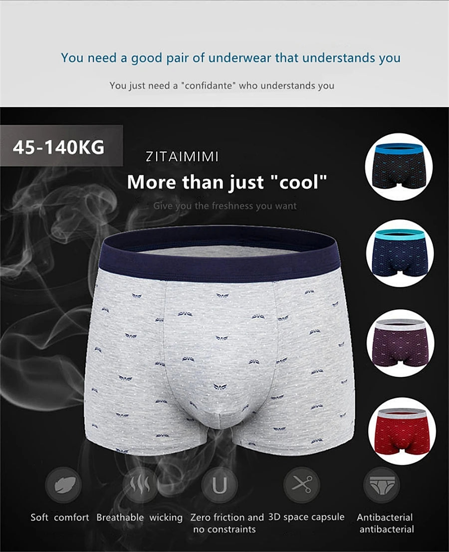 Plus Size Men's 160kg Seamless Panties Cotton Underpants Men Underwear Pure Cotton Boxer Briefs Man Intimate Boxers Mens Brand