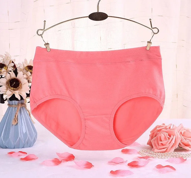 3Pcs/Lot Women's Underwear Cotton Panties For Female Plus Size Briefs Girls Sexy Lingeries Ladies Pantys Solid Color Underpants