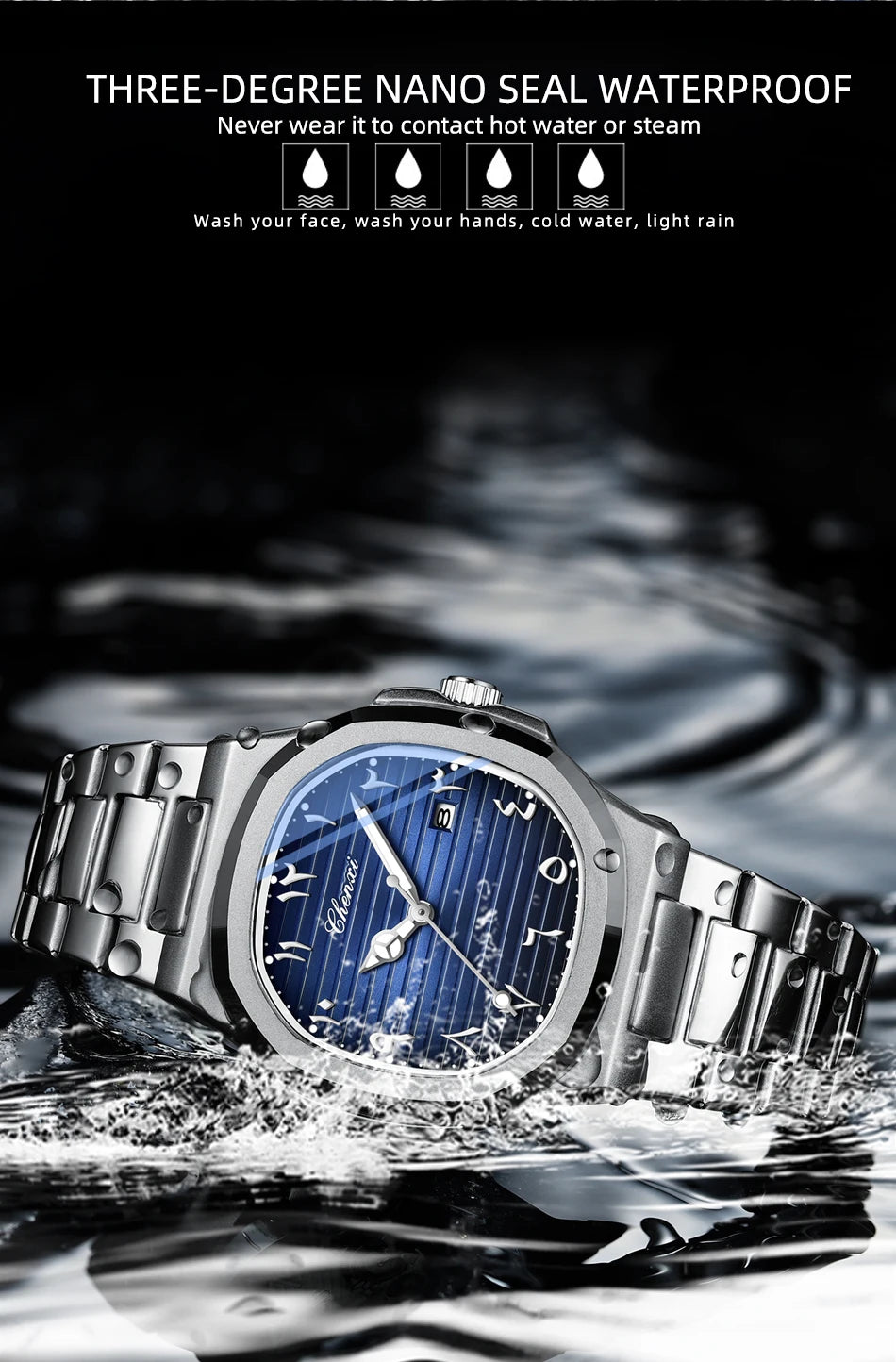 CHENXI NEW Fashion Creative Men's Quartz Watches Luminous Waterproof Date High-end Business Stainless Steel Strap Men's Watch