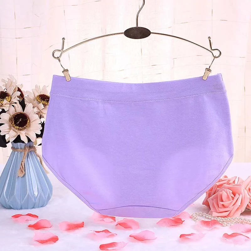 3Pcs/Lot Women's Underwear Cotton Panties For Female Plus Size Briefs Girls Sexy Lingeries Ladies Pantys Solid Color Underpants