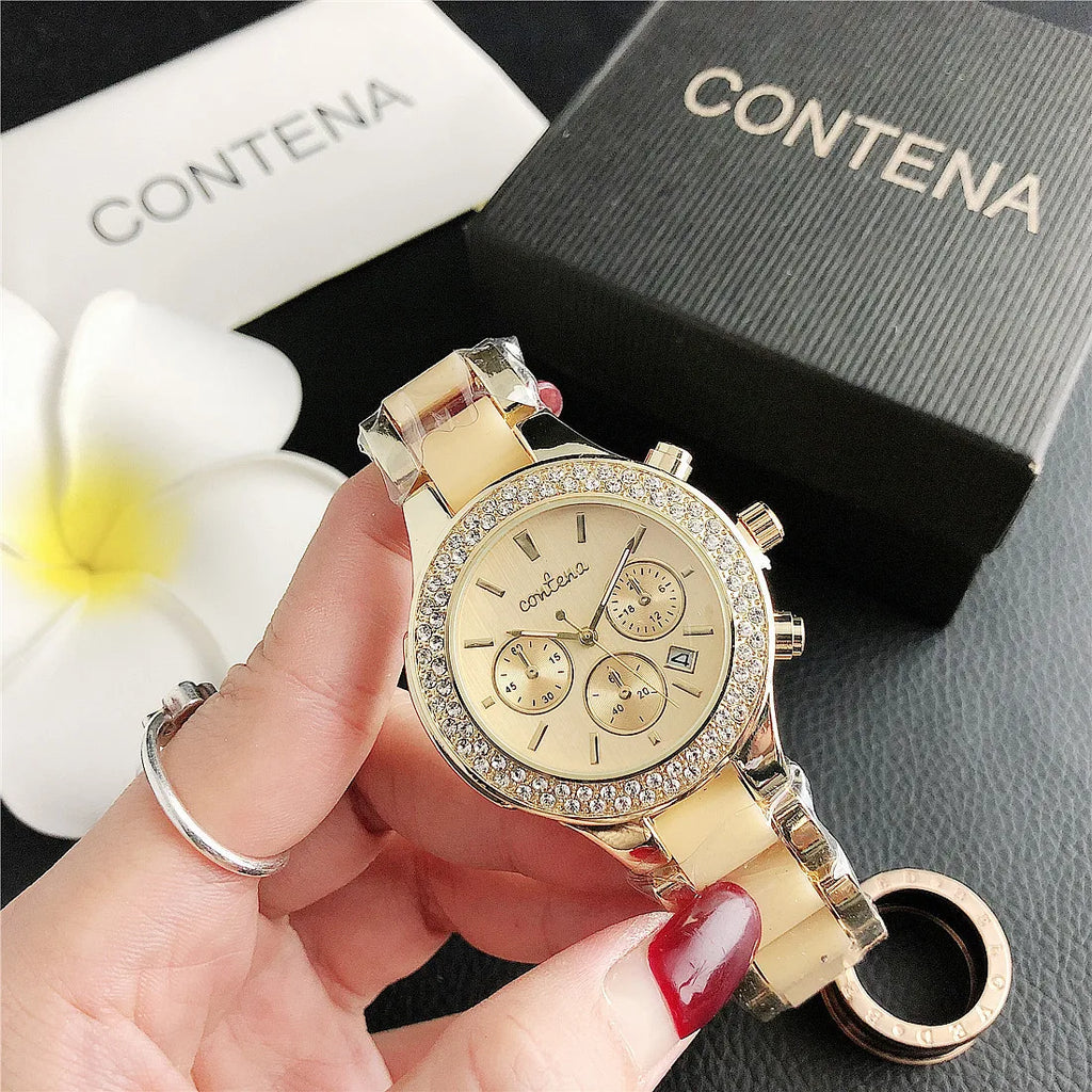 Luxury Top Brand Watches for Women Fashion Rhinestone Women Quartz Watch Elegant Rose Gold Ladies Bracelet Clock Montre Femme