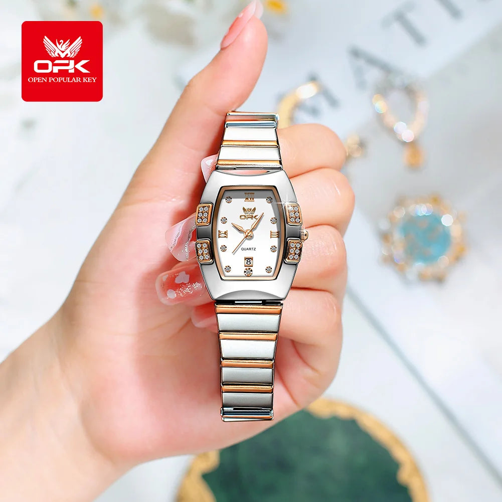 OPK 8169 Women's Watches Luxury  Original Wristwatch for Girl Waterproof  Fashionable Zircon Scale Date Relogios Masculino
