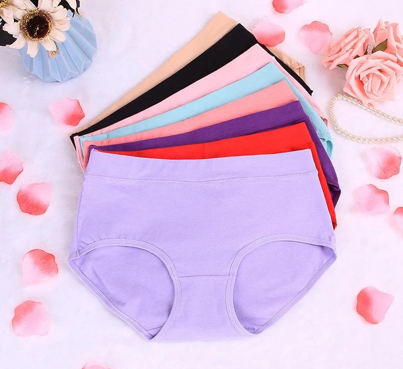 3Pcs/Lot Women's Underwear Cotton Panties For Female Plus Size Briefs Girls Sexy Lingeries Ladies Pantys Solid Color Underpants