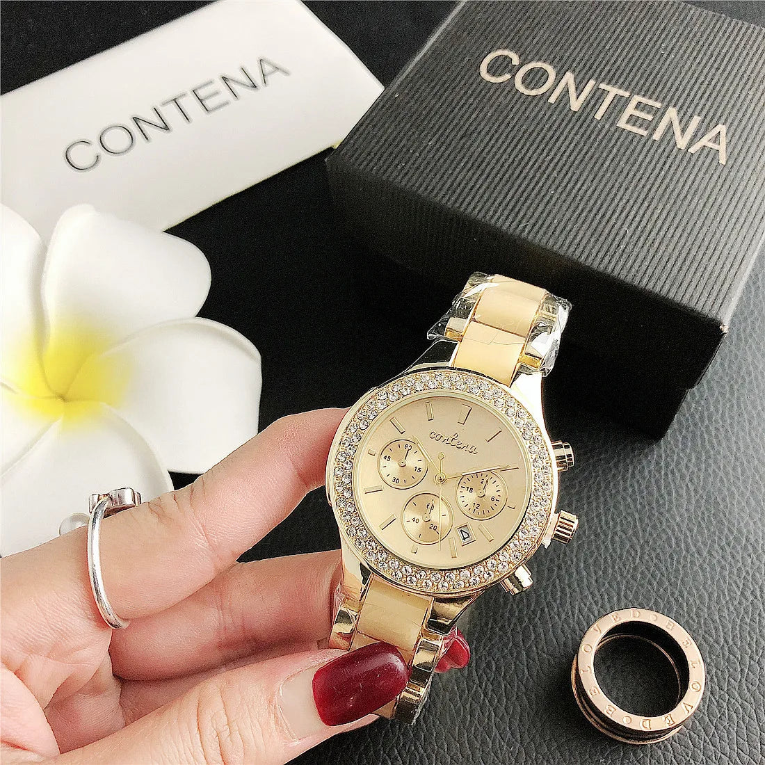 Luxury Top Brand Watches for Women Fashion Rhinestone Women Quartz Watch Elegant Rose Gold Ladies Bracelet Clock Montre Femme