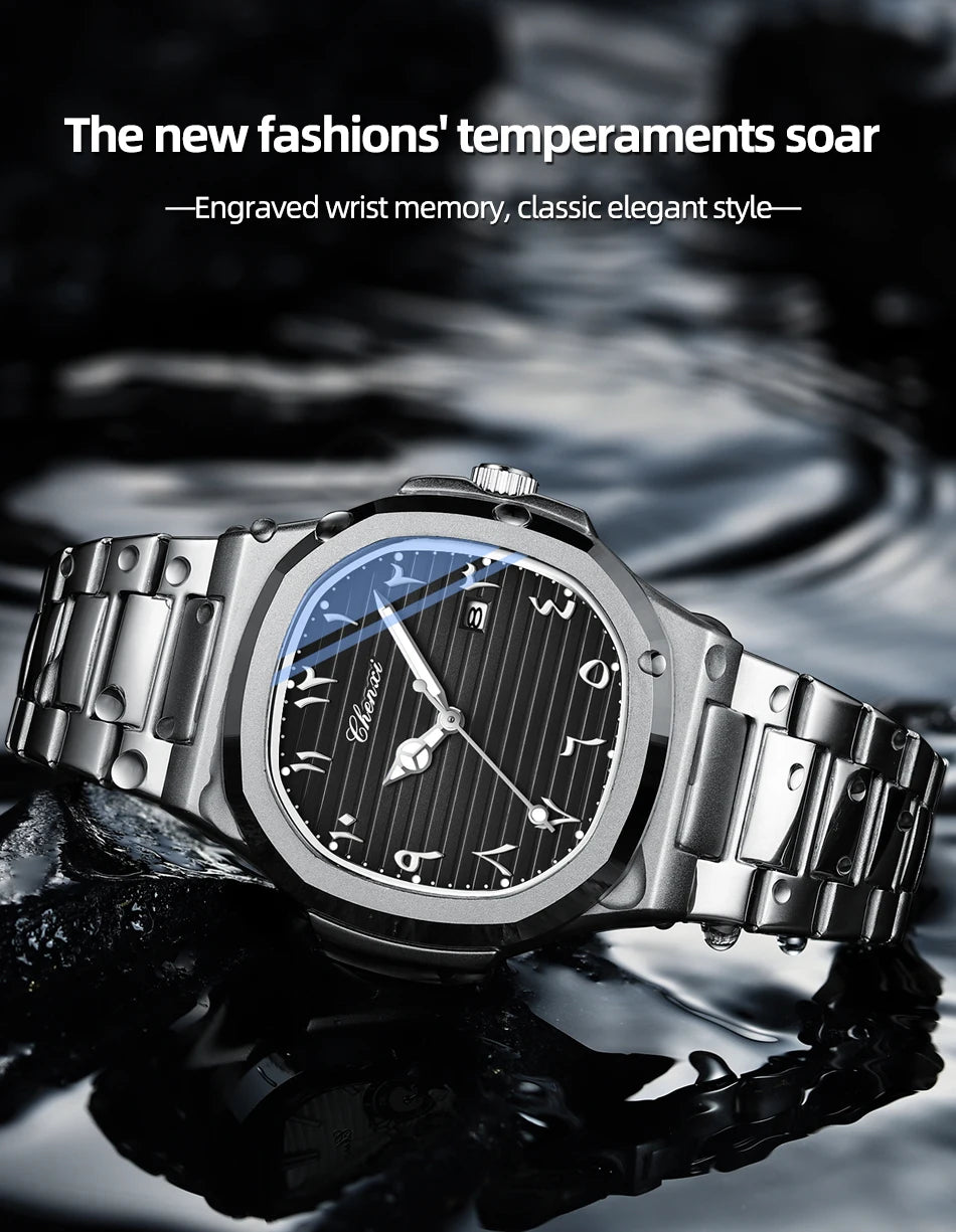 CHENXI NEW Fashion Creative Men's Quartz Watches Luminous Waterproof Date High-end Business Stainless Steel Strap Men's Watch