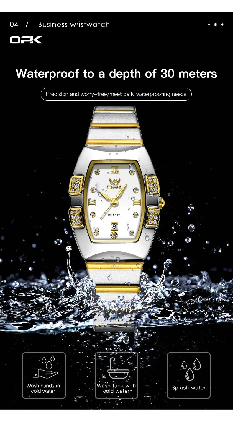 OPK 8169 Women's Watches Luxury  Original Wristwatch for Girl Waterproof  Fashionable Zircon Scale Date Relogios Masculino