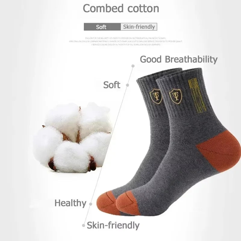 5Pairs Man High Quality Bamboo Fiber Breathable Deodorant Business funny Men's Socks Plus Size 37-43 Tube Sports Socks for Men