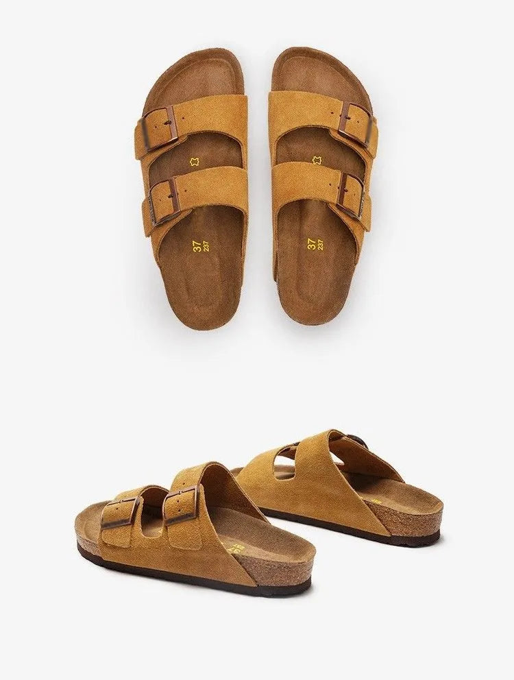 Fashion Men Clogs Shoes Outdoor Classic Cork Slide With Arch Support Beach Sandals Cork Suede Mules Slippers For Women