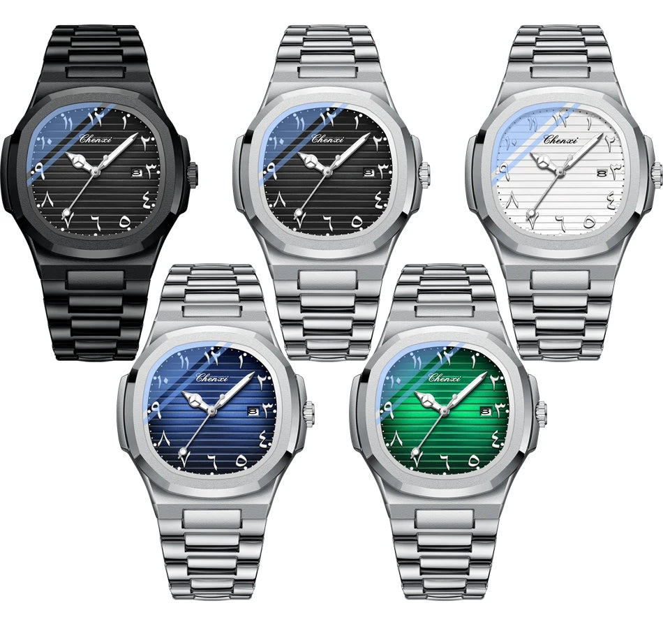 CHENXI NEW Fashion Creative Men's Quartz Watches Luminous Waterproof Date High-end Business Stainless Steel Strap Men's Watch
