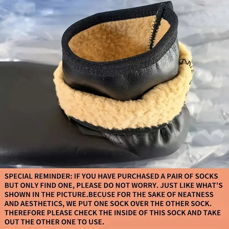 1 Pair Men Women Outdoor Sports Warm Snowfield Socks for Autumn Winter Thickened Windproof Warm Inner Plush Indoor Floor Socks