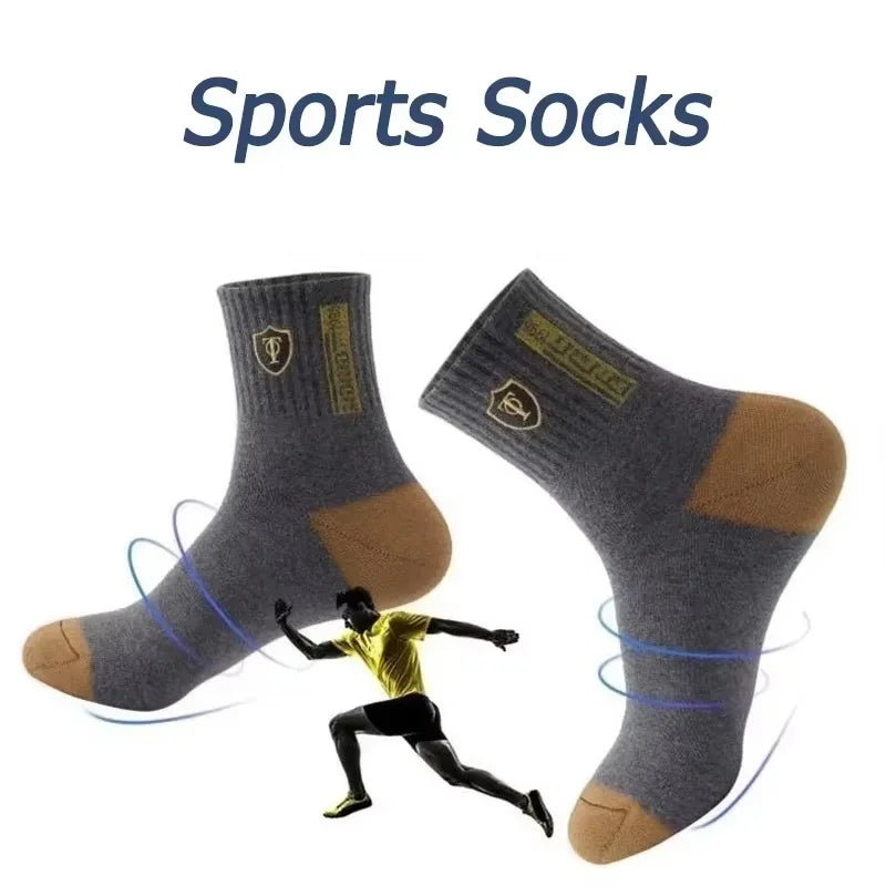 5Pairs Man High Quality Bamboo Fiber Breathable Deodorant Business funny Men's Socks Plus Size 37-43 Tube Sports Socks for Men