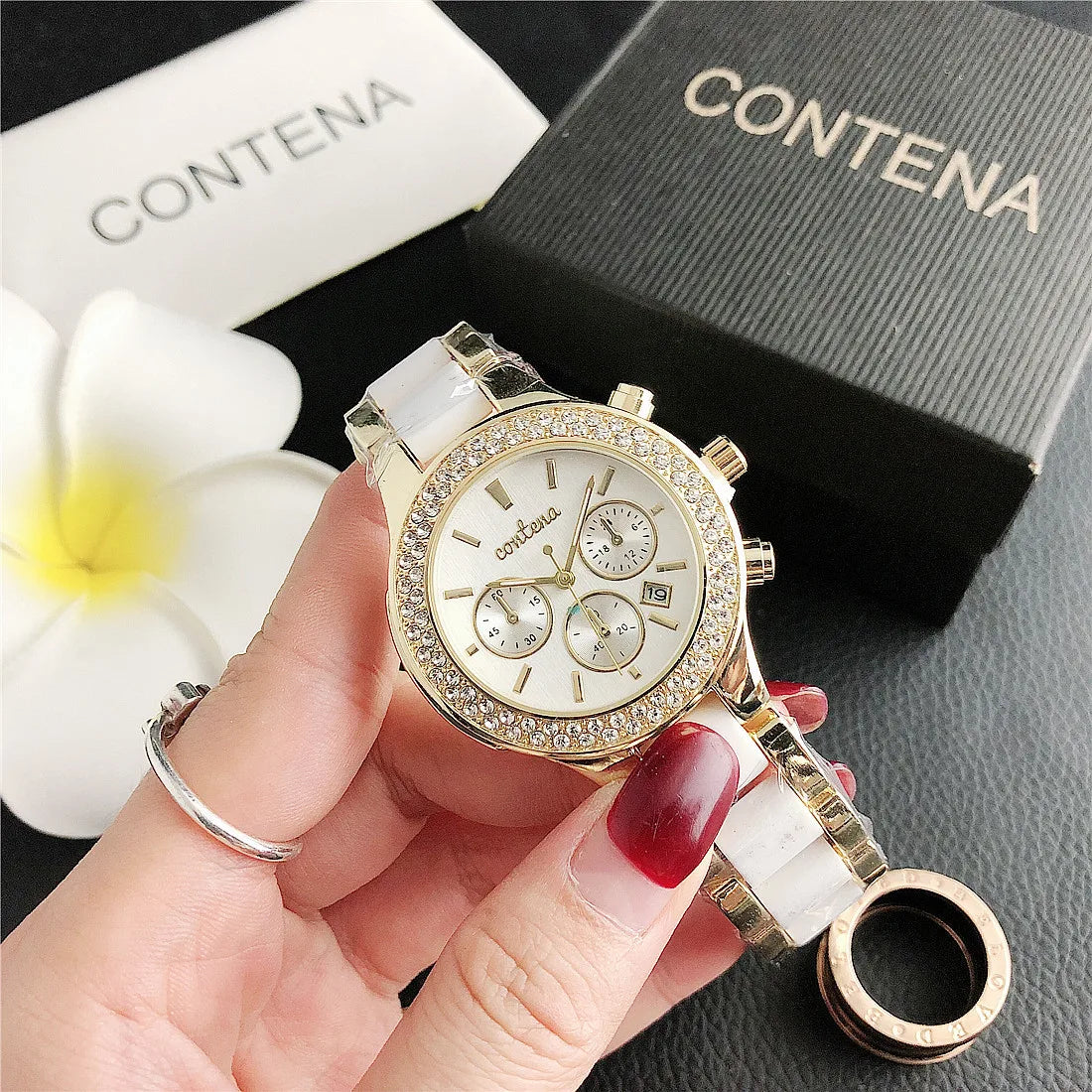 Luxury Top Brand Watches for Women Fashion Rhinestone Women Quartz Watch Elegant Rose Gold Ladies Bracelet Clock Montre Femme