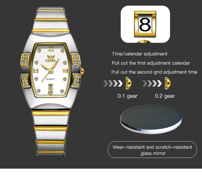 OPK 8169 Women's Watches Luxury  Original Wristwatch for Girl Waterproof  Fashionable Zircon Scale Date Relogios Masculino