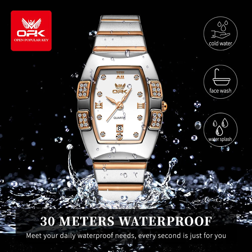 OPK 8169 Women's Watches Luxury  Original Wristwatch for Girl Waterproof  Fashionable Zircon Scale Date Relogios Masculino