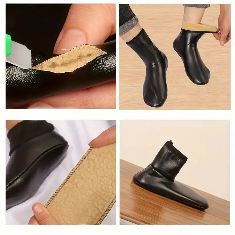 1 Pair Men Women Outdoor Sports Warm Snowfield Socks for Autumn Winter Thickened Windproof Warm Inner Plush Indoor Floor Socks