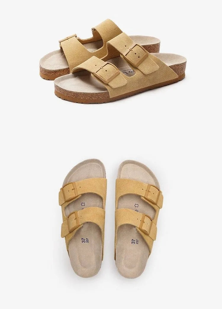 Fashion Men Clogs Shoes Outdoor Classic Cork Slide With Arch Support Beach Sandals Cork Suede Mules Slippers For Women