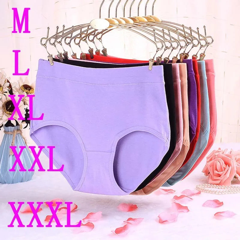 3Pcs/Lot Women's Underwear Cotton Panties For Female Plus Size Briefs Girls Sexy Lingeries Ladies Pantys Solid Color Underpants