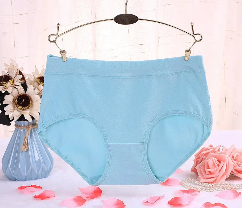 3Pcs/Lot Women's Underwear Cotton Panties For Female Plus Size Briefs Girls Sexy Lingeries Ladies Pantys Solid Color Underpants