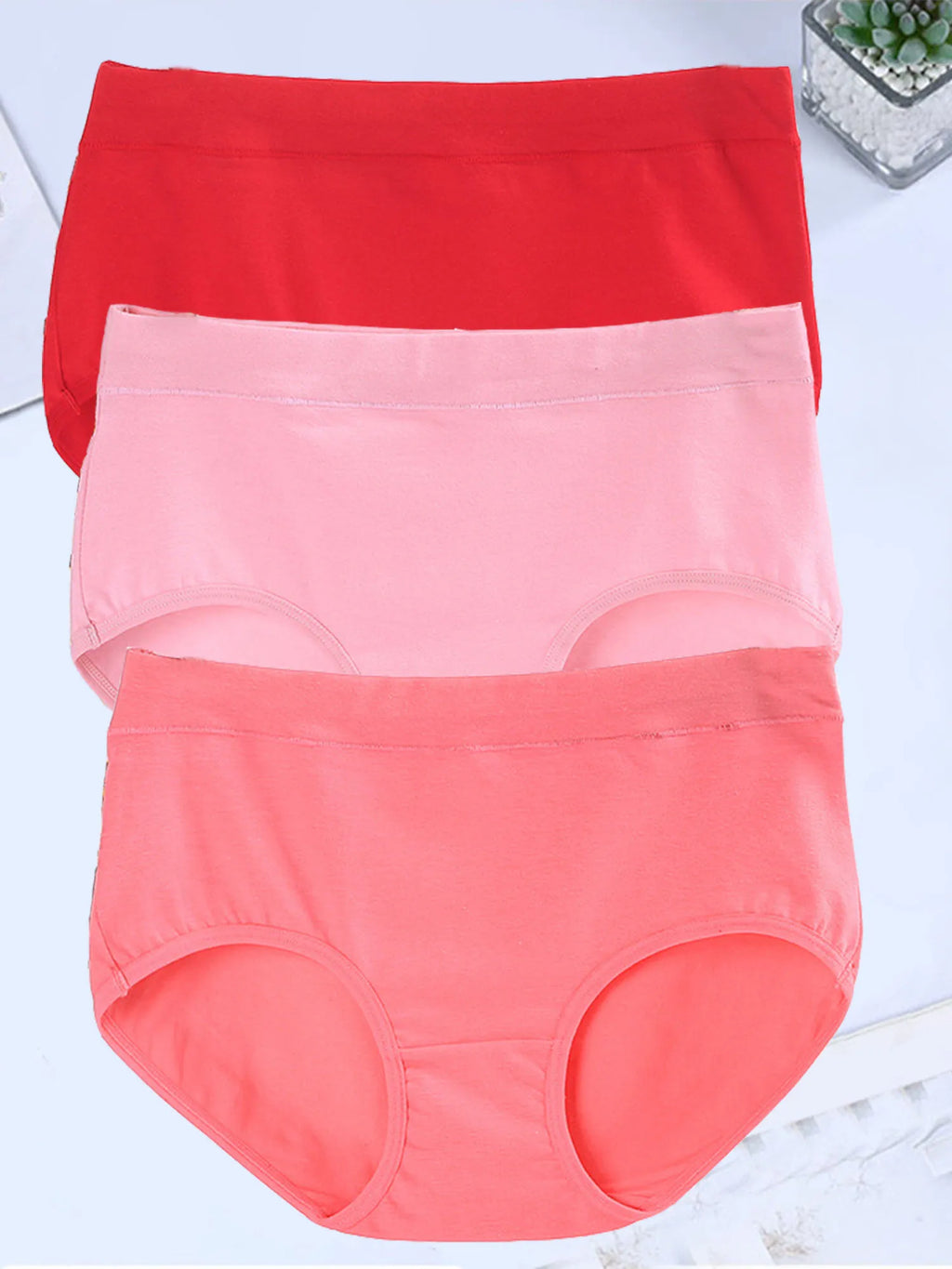3Pcs/Lot Women's Underwear Cotton Panties For Female Plus Size Briefs Girls Sexy Lingeries Ladies Pantys Solid Color Underpants