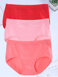 3Pcs/Lot Women's Underwear Cotton Panties For Female Plus Size Briefs Girls Sexy Lingeries Ladies Pantys Solid Color Underpants