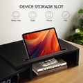 Adjustable Dual Monitor Stand with Storage (2-Slot)