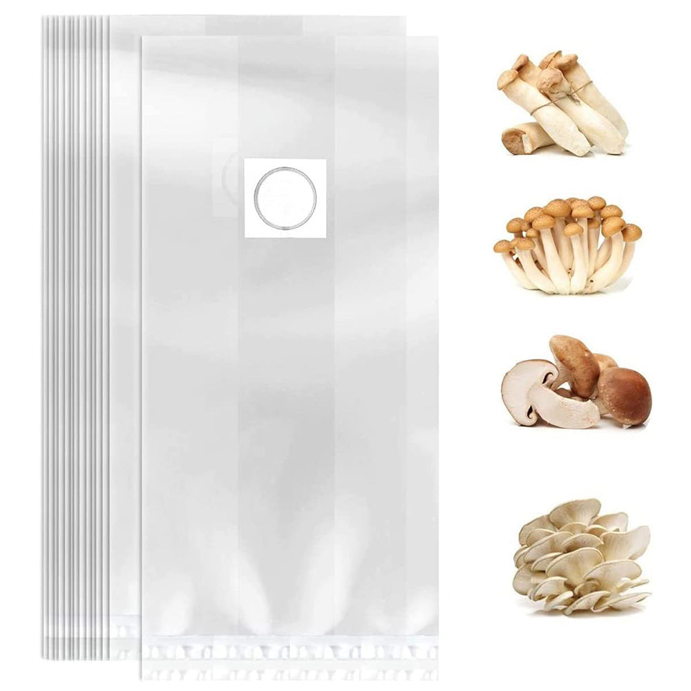 Mushroom Growing Bags 50x Breathable Autoclavable Stand-Up Tear-Resistant Strong