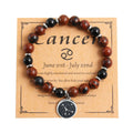 Twelve Constellation Stainless Steel Beaded Bracelet